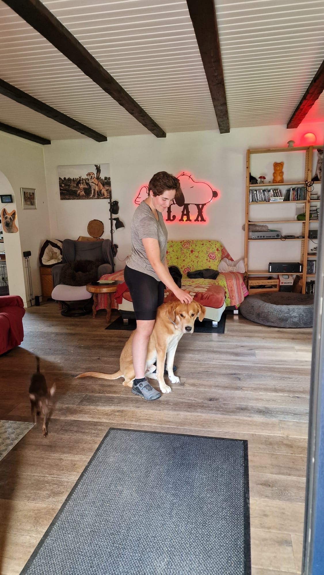 Gustav und ich beim Musik hören.